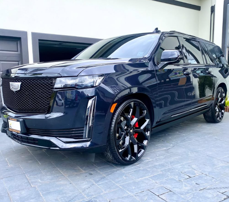 Black Cadillac Escalade exterior detail