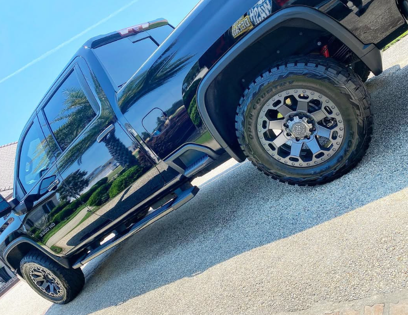 Black truck exterior detail